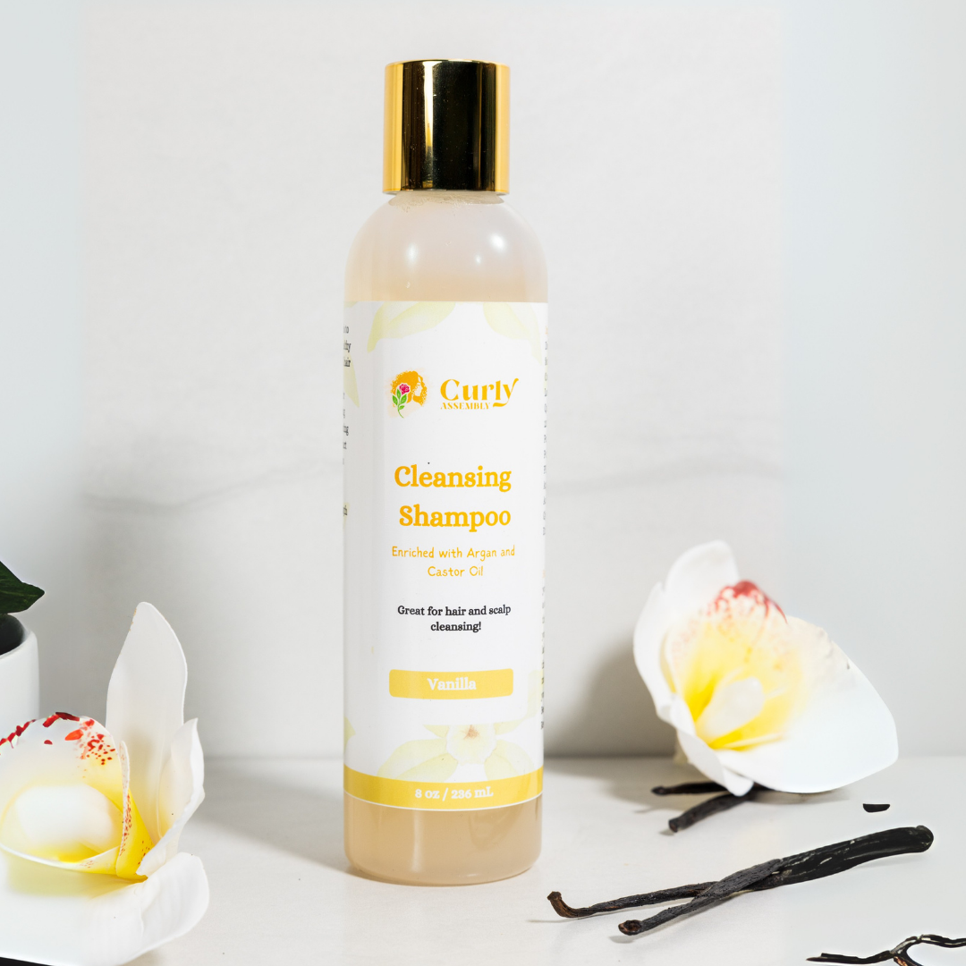 Cleansing Shampoo Sweet Vanilla - Hydrating shampoo for curly hair with a sweet vanilla scent.