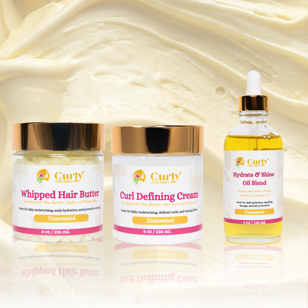 Trio Bundle Sweet Vanilla - Curly hair care trio bundle with nourishing shampoo, conditioner, and styling cream