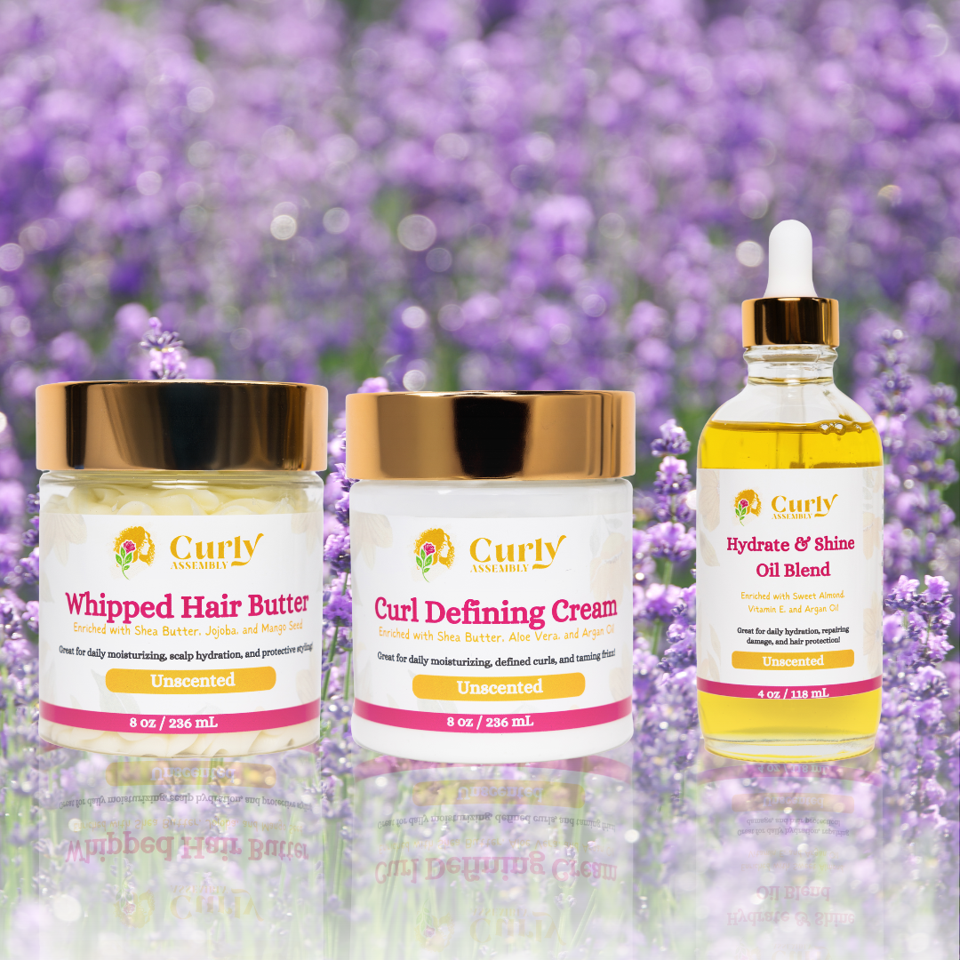 Trio Bundle Sweet Vanilla - Close-up showing the consistency of products in the sweet vanilla hair care trio