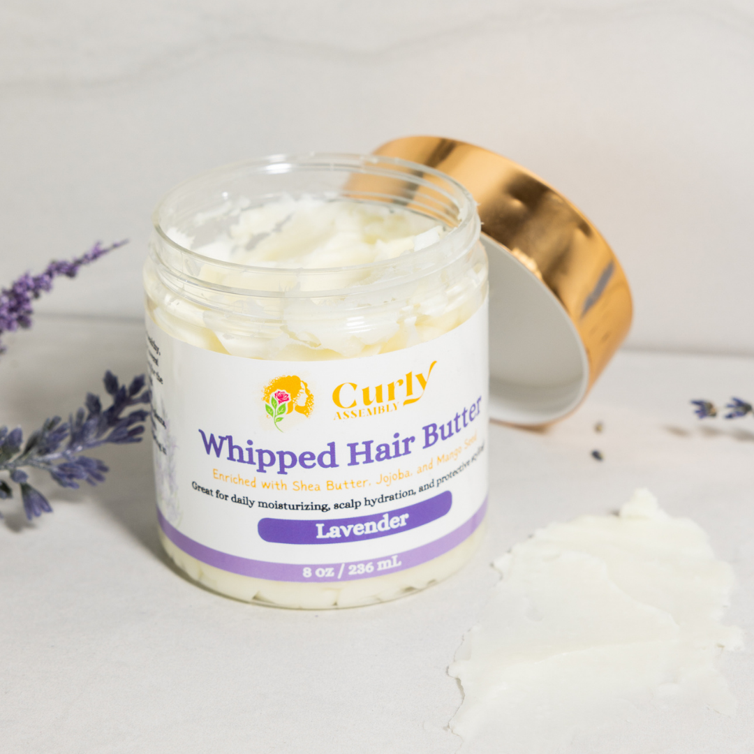 Whipped Hair Butter Lavender Bliss - Close-up of product consistency and texture for soft curls