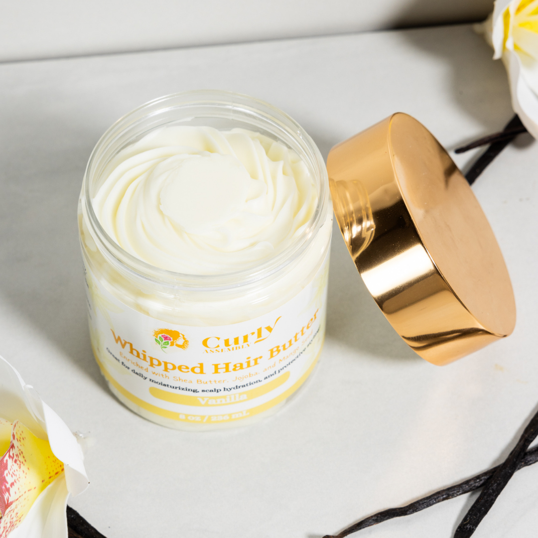 Whipped Hair Butter Sweet Vanilla - Close-up of product consistency and texture for hydrated curls